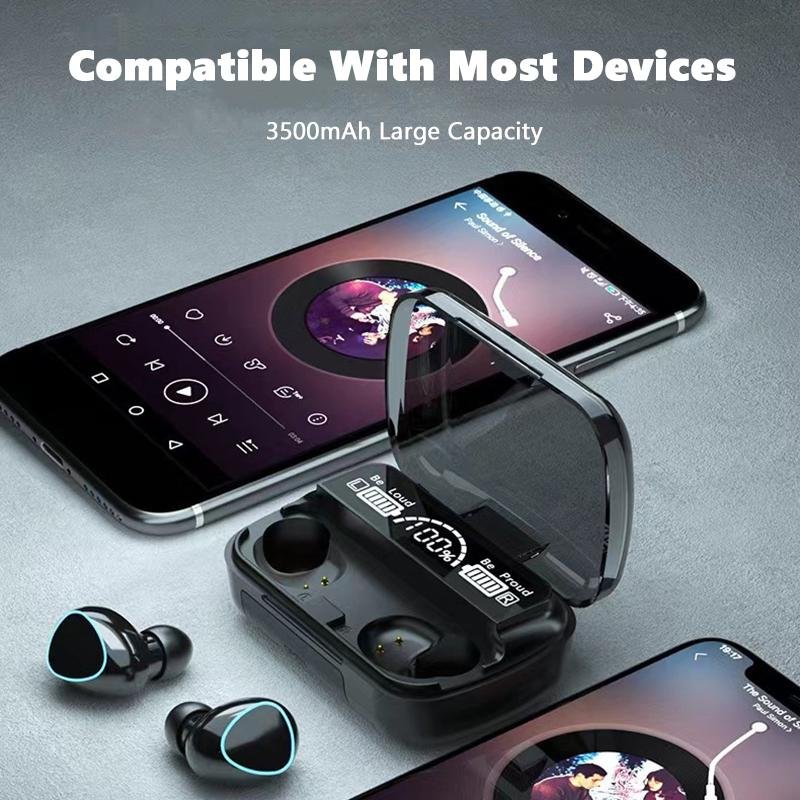 Écouteurs Bluetooth M10 TWS, boîtier de charge 3500 mAh, sans fil, avec microphone, stéréo 9D, étanches, pour le sport - Image 2